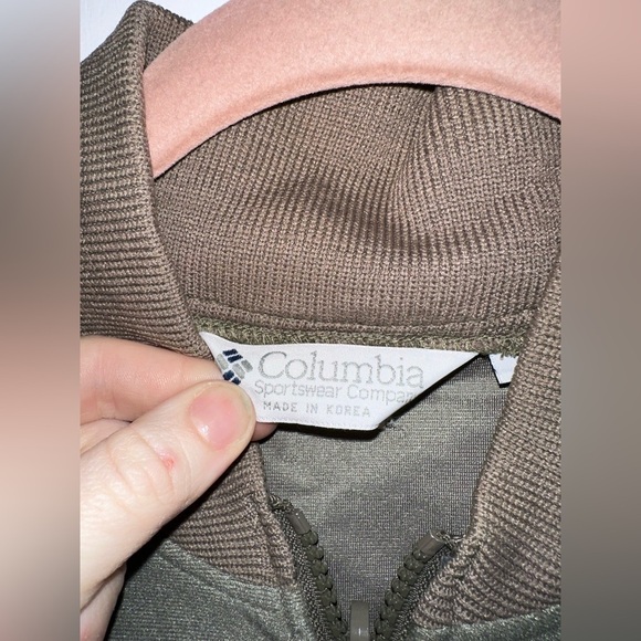 Vintage Columbia Large Bomber Jacket Lightweight Liner80s Military Green #1665 - Picture 5 of 8